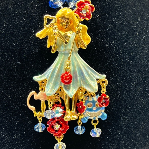 RARE- New Authentic Kirks Folly Alice in Wonderland Pin Brooch and Necklace - Picture 9 of 11
